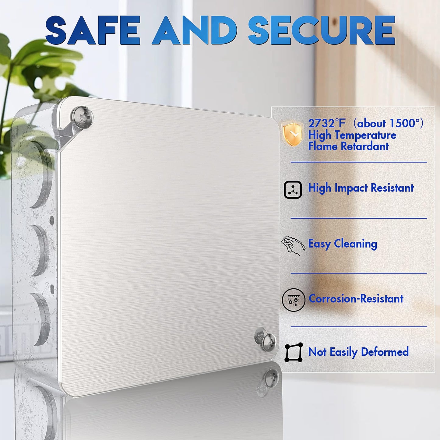 AIYOTAR Metal Electrical Box Cover Plates, 4 PCS Junction Box Covers, 4 Inch Square Flat Blank Electric Box Cover, Solid Cold Rolled Steel Outlet Box Cover for 4x4'' Square/Octagonal Box