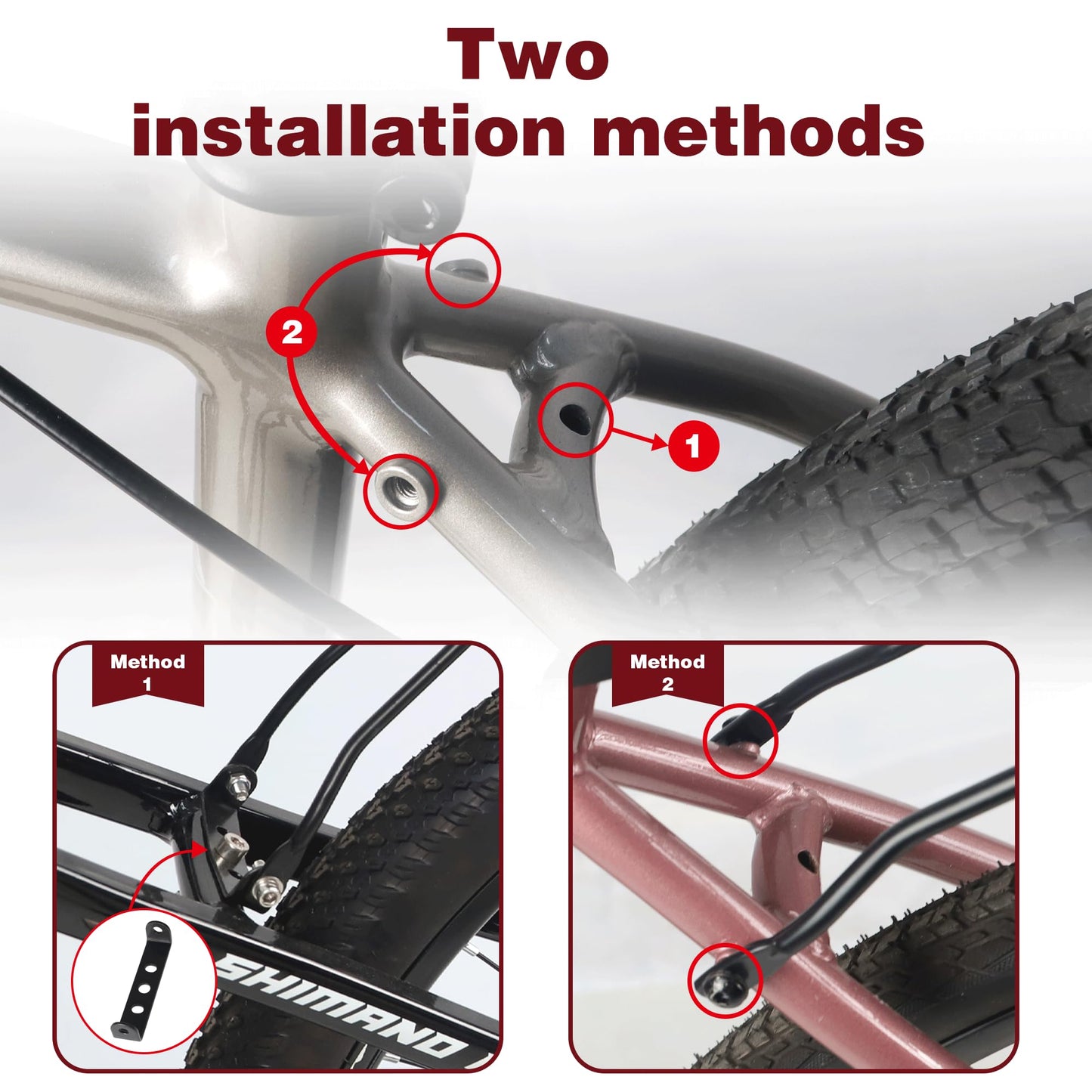 WEEROCK Bike Rear Rack Bicycle Cargo Rack Aluminium Alloy Adjustable Bicycle Carrier Luggage Rack for 24-29 Inch Bicycles, Mountain Bikes, MTB, Black