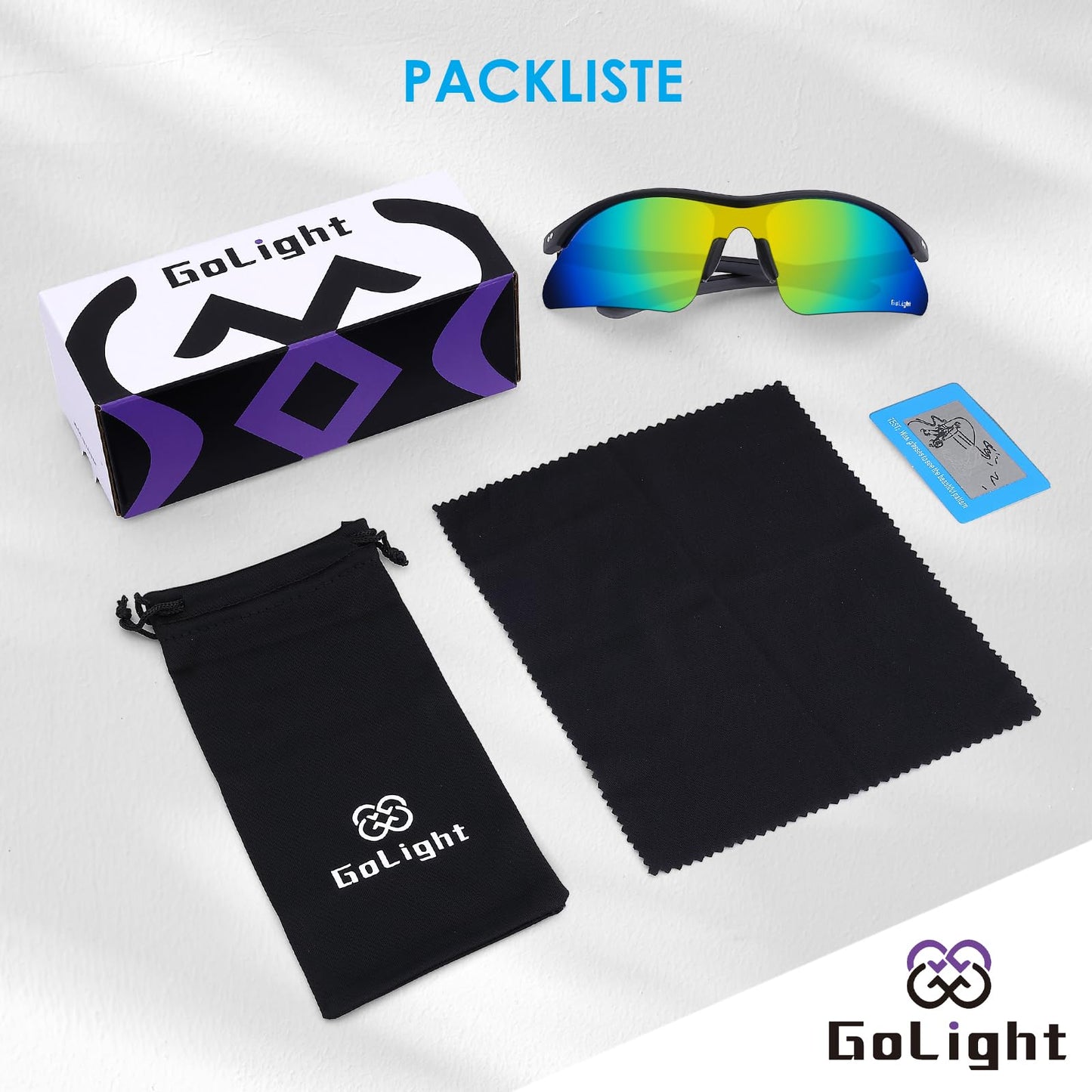 GoLight Polarized Wraparound Sports Sunglasses for Men & Women – UV400 Protection, Anti-Glare TAC Lens, Lightweight Frame with Metal Hinges – Ideal for Running, Driving, Cycling & Outdoor Sports