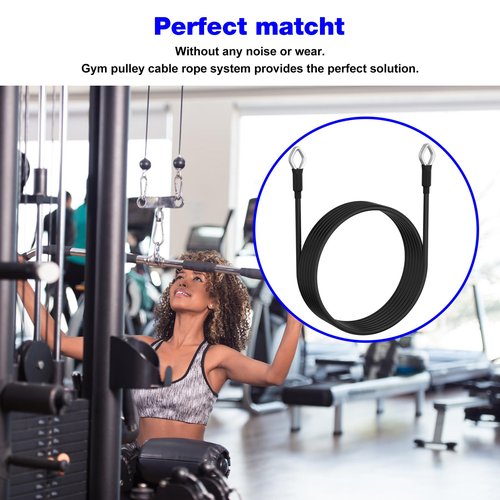 BZTT Total Gym Cable 79 Inch - Fitness Pulley Cable Replacement Cable Machine Attachment Pulley Rope, Fits for Cable Machine Home Gym 5mm Heavy 1000, 1500, 2000, 3000, XLS Pulley Pull Rope - 2 Pack