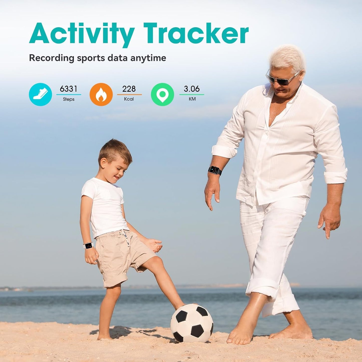 Skiennix Pedometer Watch - Waterproof Fitness Tracker with Step Counter & Sleep Monitor | Senior Friendly