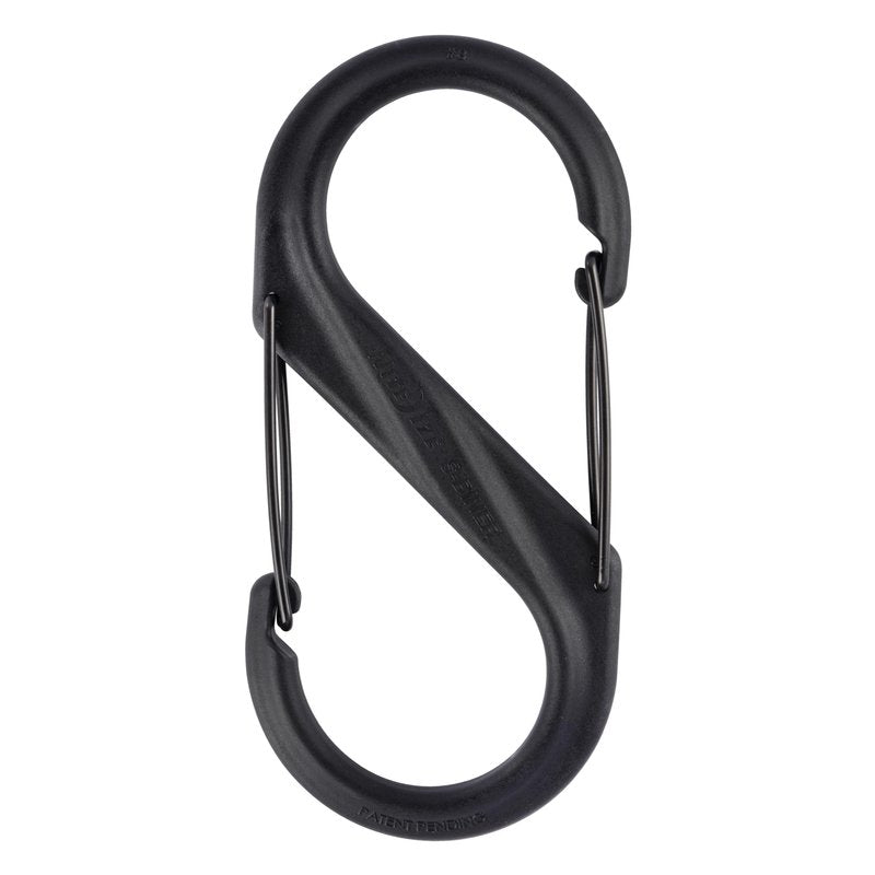 Nite Ize S-Biner Plastic Dual Carabiner - Daily Use Double-Sided S-Biner - Dual Clip Carabiner Accessory for Holding & Organizing - Accessory for Camping & More - Black, Size 8 (3 Pack)