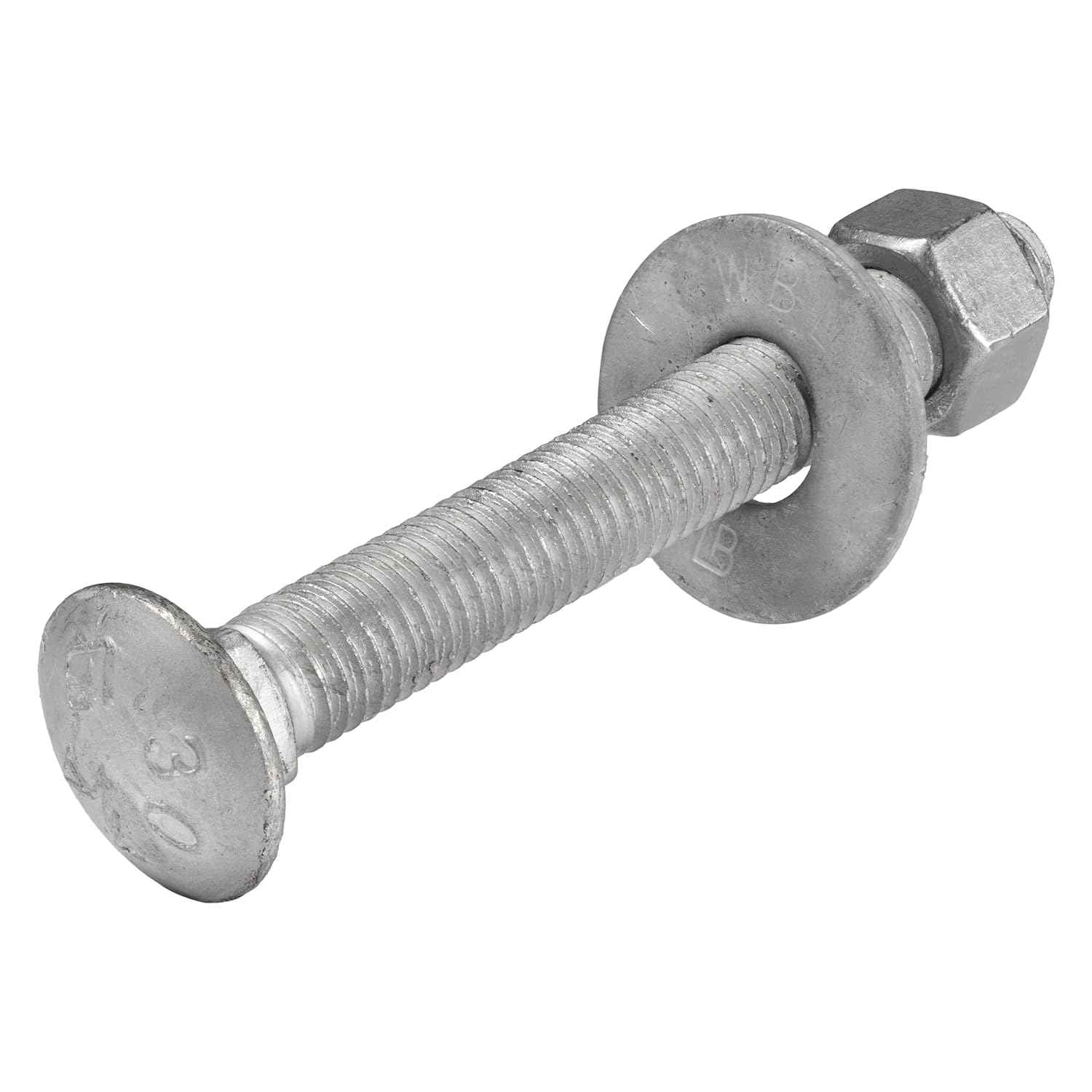Galvanized Carriage Bolt Kit - 25 Pack 1/2" x 6" with Washers & Hex Nuts for Outdoor Use