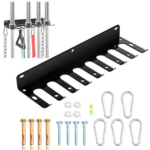 Olympic Barbell Hanger Wall Mount - Heavy Duty 5mm Steel Bar Holder for 35mm Olympic Standard Bars, 160lb Capacity - Vertical & Horizontal Barbell Storage Rack with Rubber Pads - Fits Garage Gym, Home Gym blue
