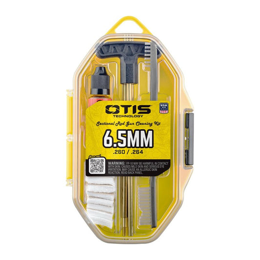 Otis 6.5mm Rifle Cleaning Kit | Comprehensive Kit with Brass Components, Bore Brush, Mop, Jag, Patches, FP-10 CLP | Made in USA (FG-SRS-65)