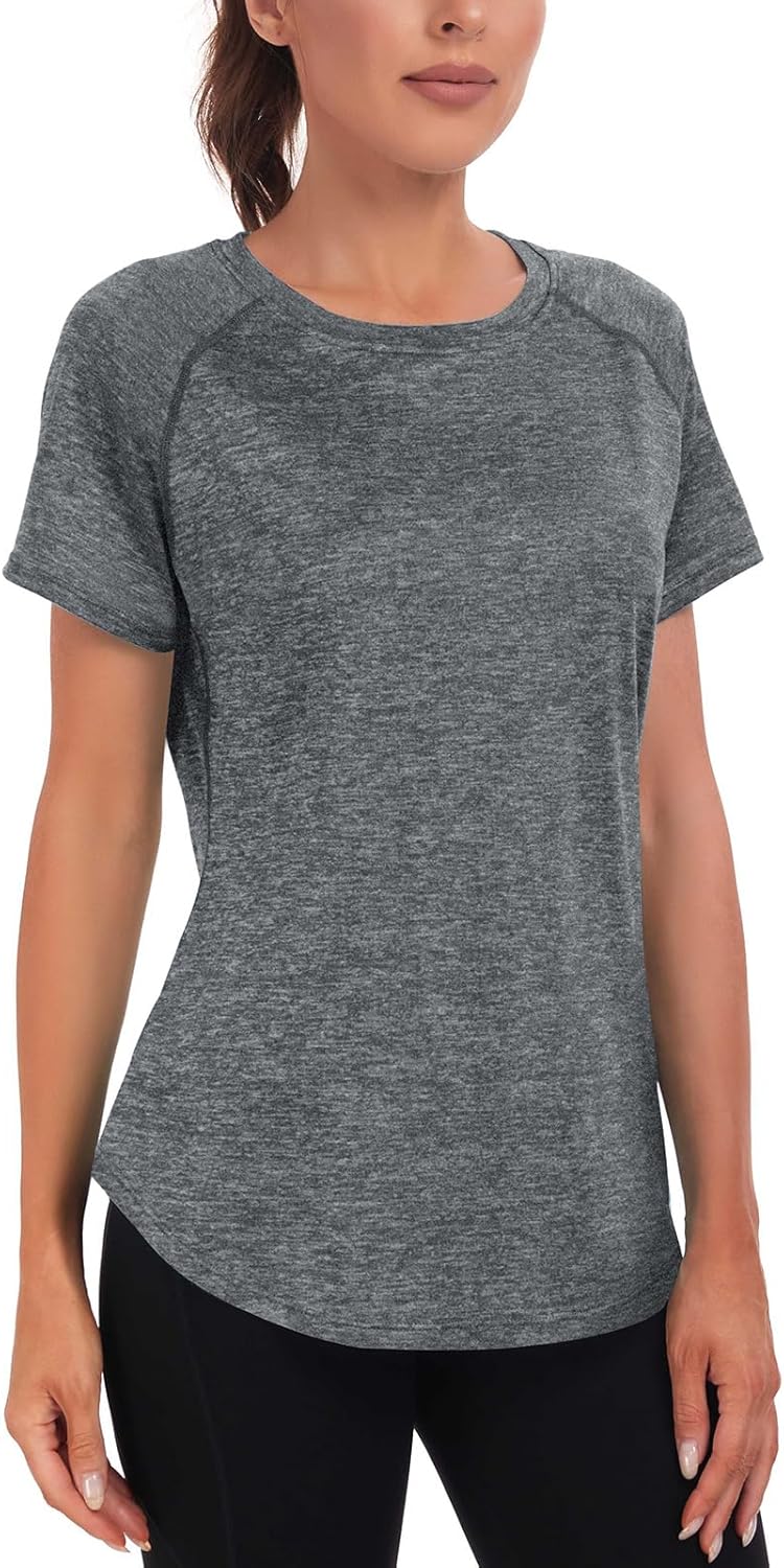 Skiennix Women's Short Sleeve Workout Tops - Dry-Fit Mesh Open Back Gym Tee for Athletic Performance