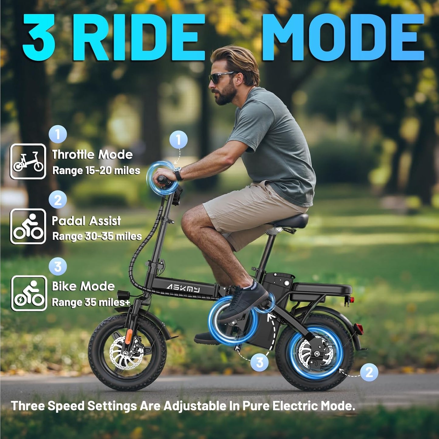 REOCRO Foldable Electric Bike - 700W Mini E-Bike with 48V Removable Battery | 30-60 Miles Range
