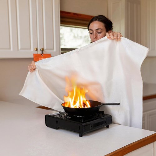 BXHYNOI Fire Blanket for Kitchen and Home - 2 Pack 40"x 40" Emergency Fire Suppression Blanket Fiberglass Fabric for Survival Safety