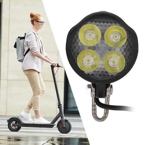 Ebike LED Headlight, 24/36v Electric Bike Front Light Lamp Built in Horn 4 Lights for Night Riding Waterproof Horn Headlamp for Motorcycle, Electric Bike, Scooters