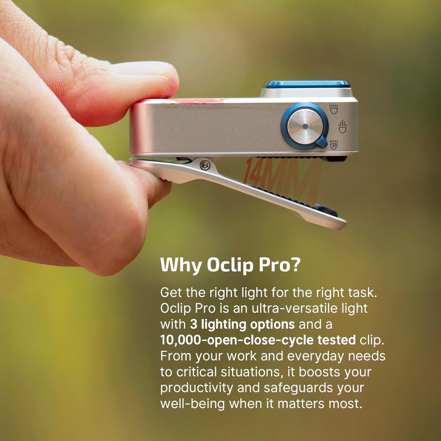 OLIGHT Oclip Pro Rechargeable EDC Flashlight - 500 Lumens, Magnetic Clip-On Light for Outdoor & Indoor Use