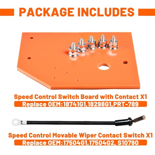 HEOHOU Golf Cart Speed Control Movable Wiper Contact Switch with Switch Board and Contact for EZGO Marathon/X-440/X-444 Electric 1982-1993,Replaces OEM 18741-G1,18298-G1,17504-G1,17504-G2
