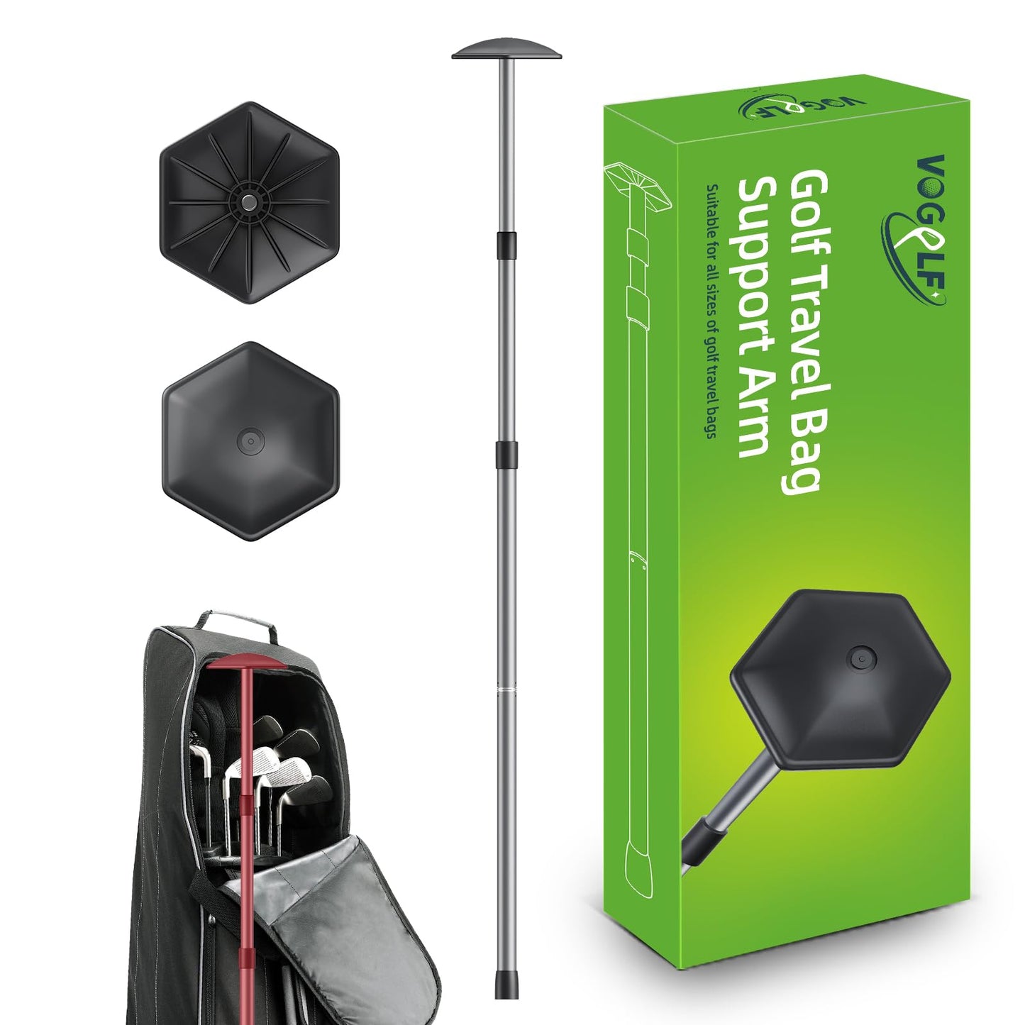 VOGOLF Golf Travel Support Arm,Golf Travel Brace, Golf Travel Protection Kit,Golf Travel Bag Support System (PRO) (Pro)