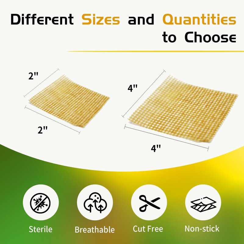 Polynew Manuka Honey Gauze Dressing, 12 Individual Pack, 4"x4" Patches, Manuka Honey Wound Care Gauze, for Cuts, Scald and Burns for Wound Healing Dressing