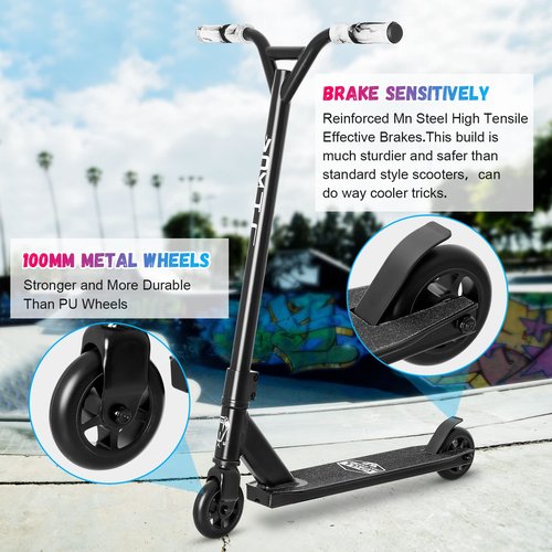 VOKUL Pro Scooters for Kids with Metal Wheels - Stunt Scooter for Boys Girls Teens Up 6 Years - Freestyle Tricks Scooter for BMX Entry Level