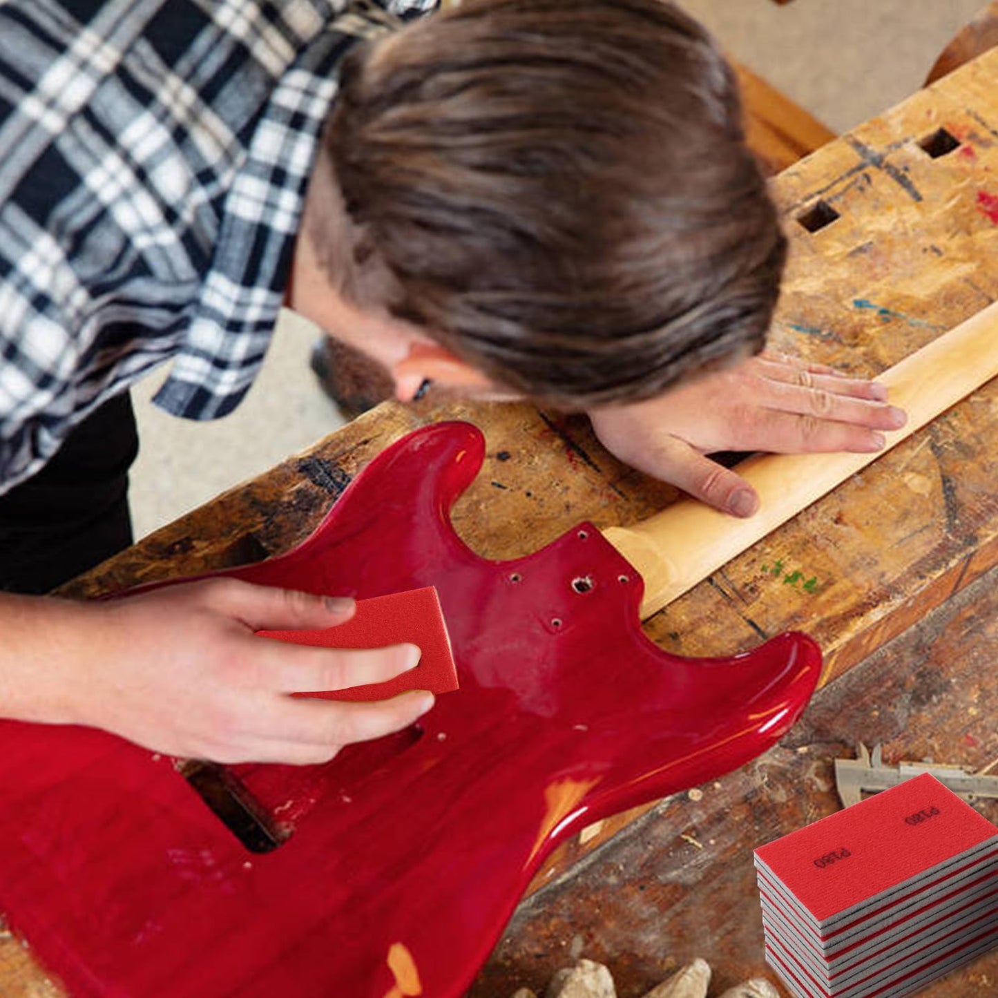 24pcs Sanding Sponge Set, 12 Different Grades of Sanding Block 180-3000Grits, Reusable Wet and Dry 4"x3" Sand Paper for Metal Wood Drywall Walls Stone Automotive Paint Plastic DIY(Variety of Grits)