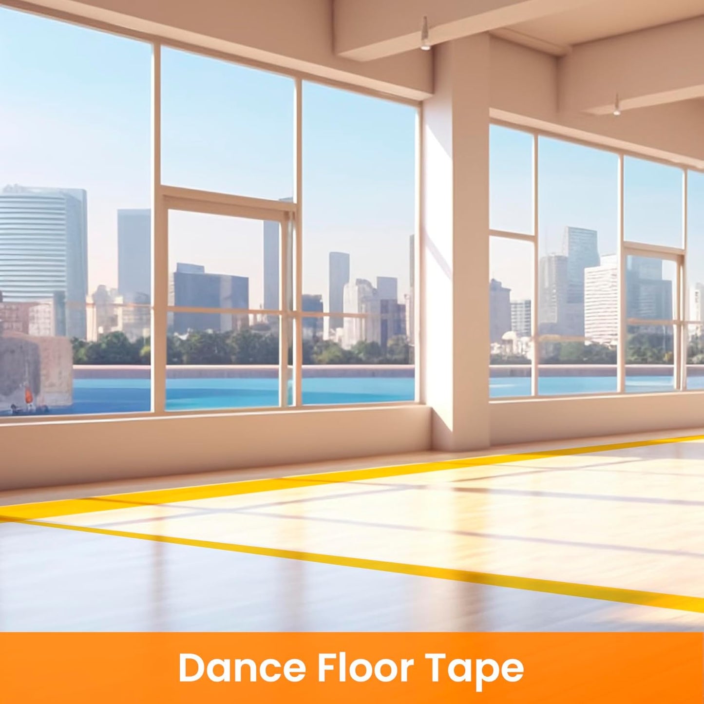 TAPEBEAR Yellow Vinyl Floor Tape - 3" x 36 Yards | Abrasion-Proof, Waterproof Safety Marking for Gym & Warehouse