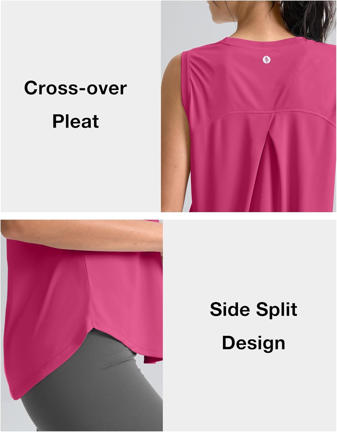 SANTINY Women's Athletic Tank Tops - Breathable Lightweight Yoga & Tennis Shirts | Perfect for Running