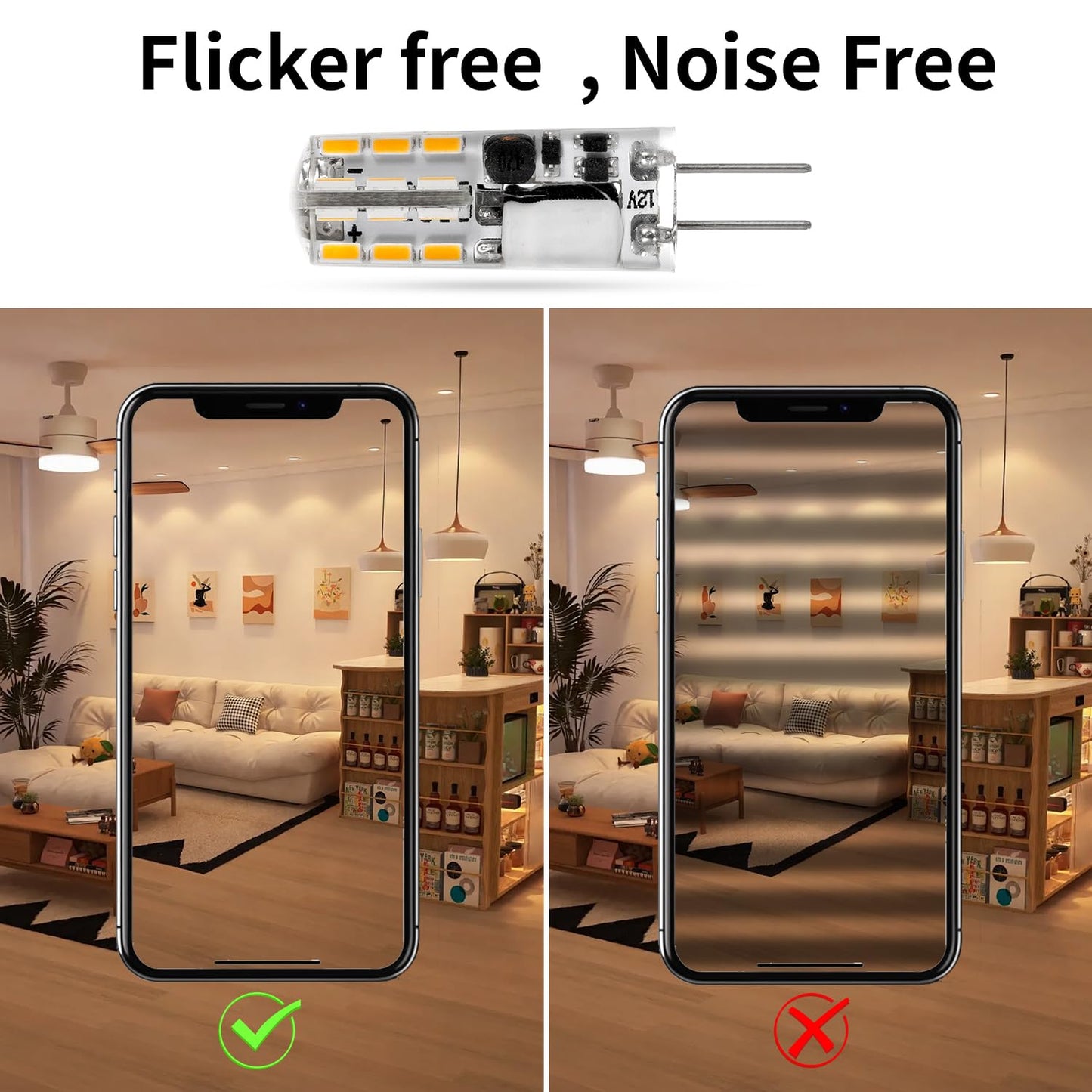 SCHERARX 10 Pcs G4 LED Bulbs, Warm White Light 3000K Landscape Bulbs JC Bi-Pin Base 1.5W AC/DC 12V, 10W-20W T3 Halogen Replacement Bulbs, Non-Dimmable