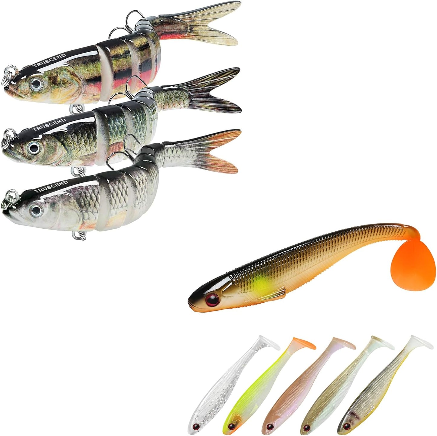 Truscend Fishing Lures - Slow Sinking Bass Lure for Freshwater & Saltwater | Essential Bait for All Fish Species