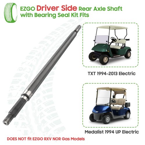 10L0L Golf Cart Driver Side Rear Axle Shaft with Bearing Seal Kit Fits EZGO TXT/Medalist Electric1994-2013,Replace OEM 20377G11