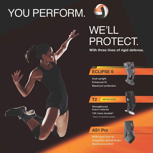 Active Ankle AS1 Pro Lace Up Ankle Brace, White Ankle Support with Laces for Men & Women, Protection & Sprain Support for Volleyball, Rugby, Basketball, Low Profile, White, Medium