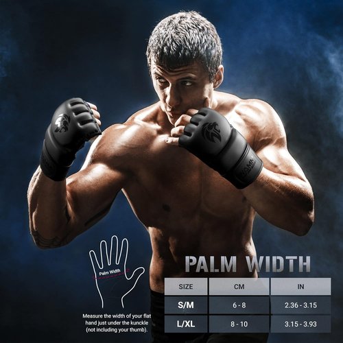 MAXForce EVE MMA Gloves - Anti-Injury Shock Absorbent Design - Half Finger, Open Palm for Muay Thai & Sparring