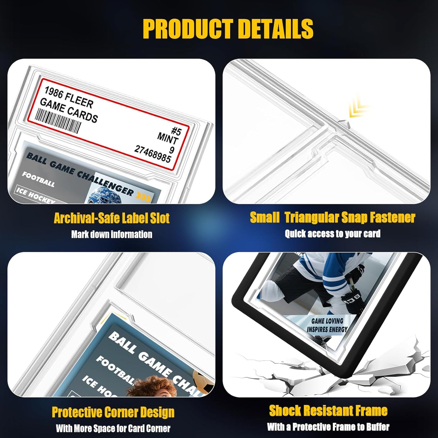 PSA Graded Card Slab Protector Set - Hard TPU Bumper Guard for Game & Sports Cards | 1 Pack