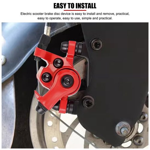 EVTSCAN Electric Scooter Right Side Disc Brake Caliper Aluminum Alloy Mechanical Brake Replacement Parts for 10 inch Electric Scooters (Red)