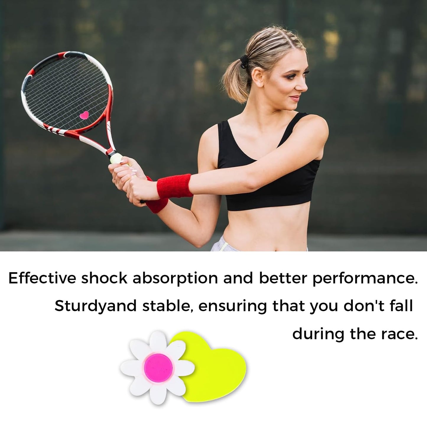 LINYUEARUI Tennis Dampener, Flower Shaped Shock Absorber for Vibration & Noise Reduction, 10-Pack Soft Silicone Vibration Dampeners for Better Feel and Control, Pro Tennis Gear Accessories