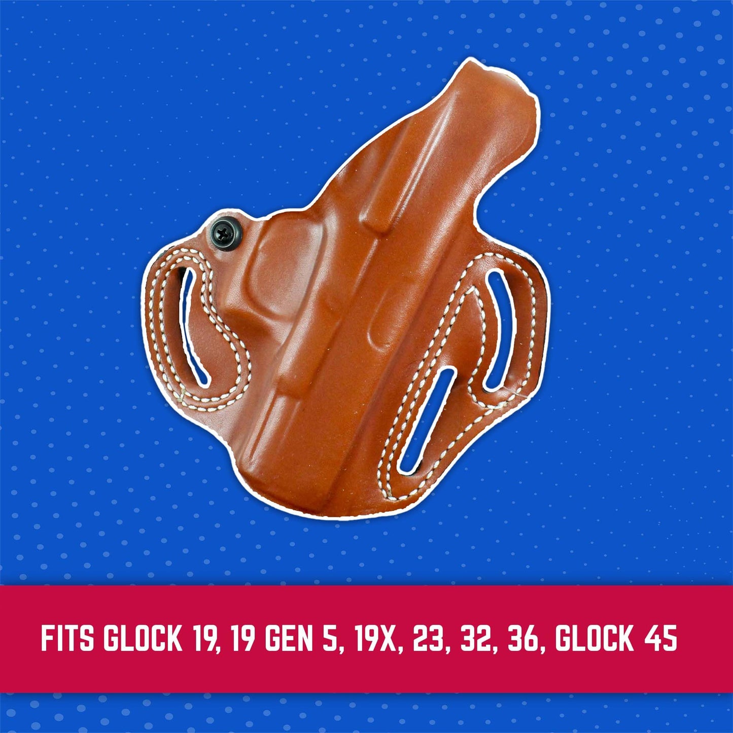 DeSantis Thumb Break Scabbard - OWB Gun Holster for Men and Women - Compatible with Glock 19, 19 Gen 5, 19X, 23, 32, 36, 45 - Tan, Leather, Right Hand Draw