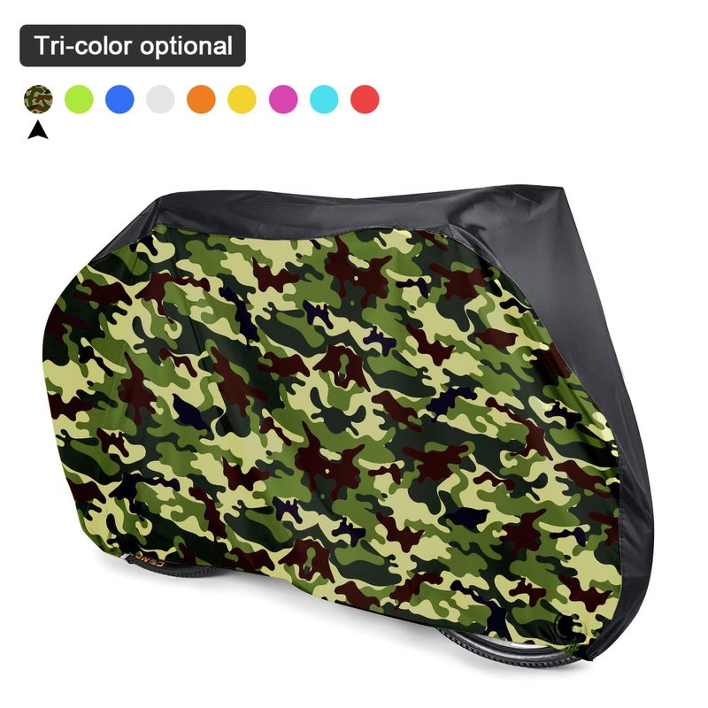 Roctee Bicycle Cover Waterproof Wind Rain Snow Proof Outdoor Mountain Bike Road Travel Bike Cycle Covers with Storage Bag, 78.7''(L) * 27.6''(W) * 43.3''(H) for XL Size (Black & Camo)