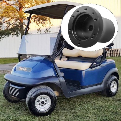 Club Car DS Golf Cart Steering Wheel Adapter for Club Car DS 1984+ Carts Fits 5/6 Hole Golf Cart Steering Wheel Premium Aluminum Easy to Install(Black)