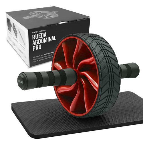 FEELCAT AB Roller Wheel for Hard Abdominal & Core Strength Training, Abs Workout Equipment for Home Gym with Knee Pad, Exercise Wheels for Men Women (Red)