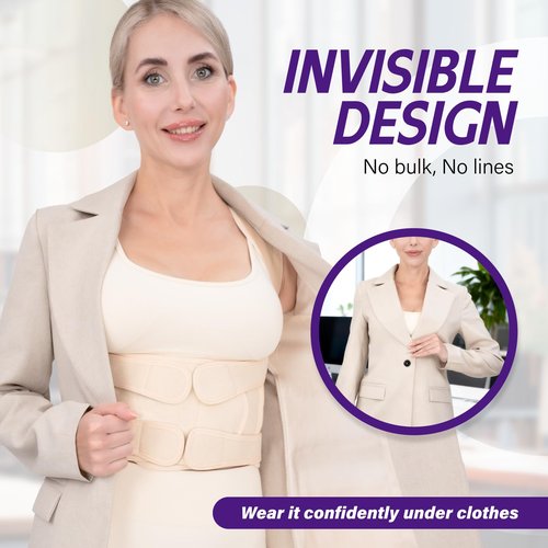 LuxuMach Back Brace Posture Corrector for Women & Men, Adjustable Full Back Support, Shoulder Straightener for Upper & Lower Back Pain Relief-Scoliosis, Hunchback, Waist Trainer (Medium, Beige)