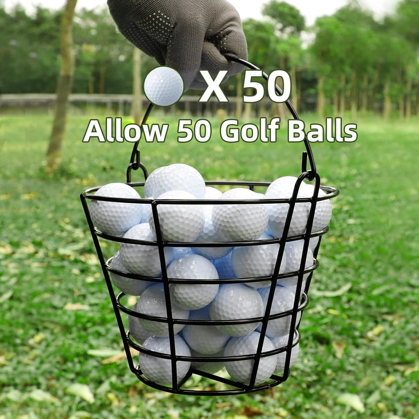 Roykaw Golf Ball Basket - Durable Container for 50 Balls | Easy to Organize with Handle
