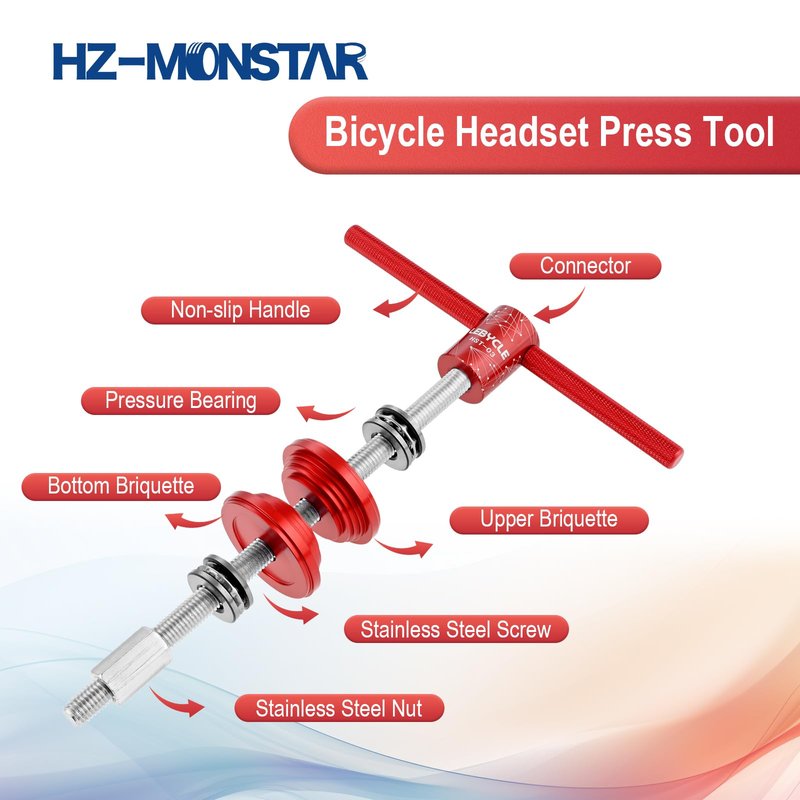 HZ-MONSTAR Bicycle Headset Press Tool Installation Tools, Bicycle Headset Bearing Press-in Tool, Bike Headset Cup and Bottom Bracket Press Installer Kit Replacement for BB73 BB86 BB30 BB91 BB92 PF30