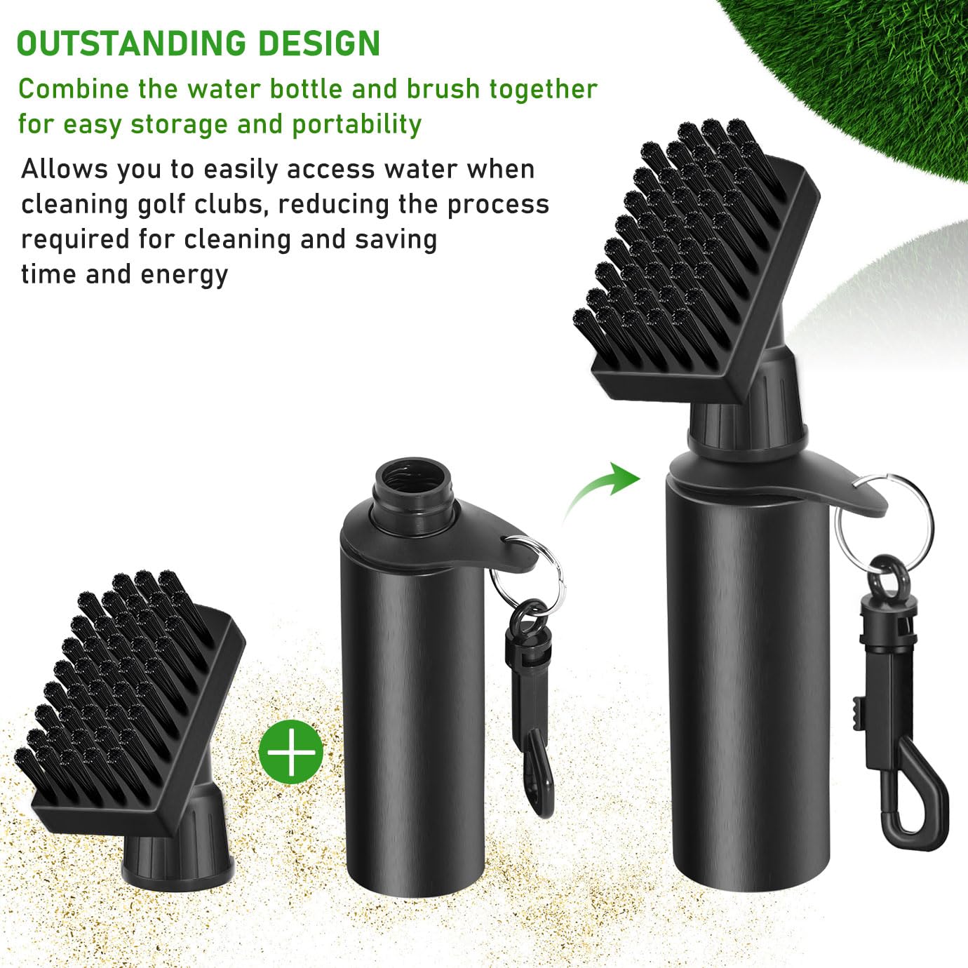 WXJ13 2 PCS Golf Clubs Cleaning Water Brush,Golf Club Groove Cleaner Brush with Leakproof Reservoir Tube, Squeeze Bottle