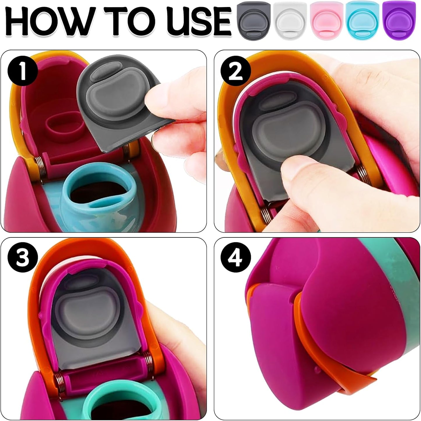 Owala Replacement Lid Rubber Seal Gasket - 5 Pcs Compatible with FreeSip Water Bottles | Top Insert Cap Parts