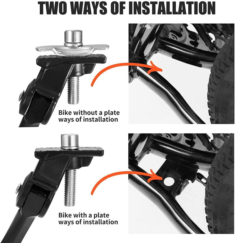 USONG Bike Kickstand Children's Bicycle Kickstand Single-side Stand Folding Bicycle Center Bracket 12" 14" 16" 18" 20" Bike Racks (For 14"-16" Bike)