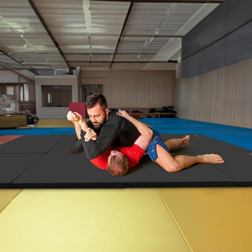 BalanceFrom Folding Gymnastics Mat - 10x4 Feet, 2-Inch Thick Vinyl Pad with Carrying Handles for Home Workouts | Yoga, Pilates, Tumbling, Martial Arts