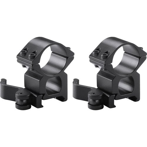 Barska 1 Inch High Weaver Style See Through Quick Release Scope Rings with Detach Levers for Weaver Picatinny Rails