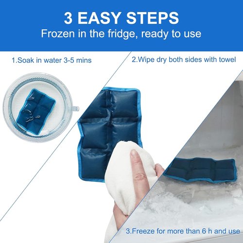 Blobuste Ice Packs - Reusable Thin Cold Packs | 4PCS Flexible Soft Gel Freezer Packs for Lunch Bags
