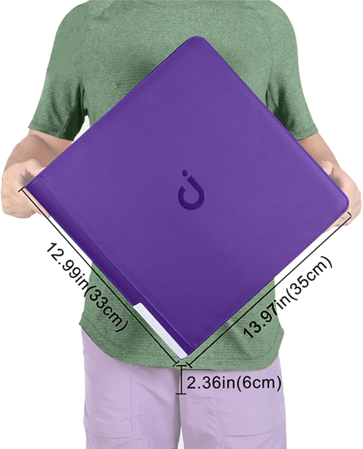 Premium Card Binder - 12 Pocket Design Fits 1200 Cards | 3X4 Ringless with Sleeves in Classic Purple