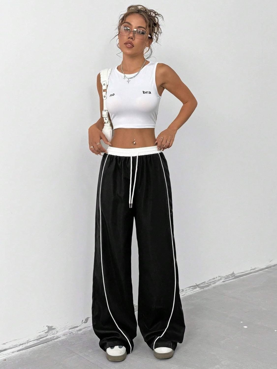 ZAFUL Women's Y2K Wide Leg Cargo Pants - Comfortable Drawstring Joggers with Pockets