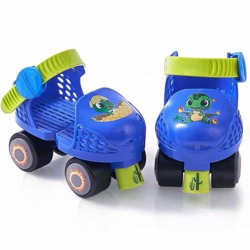 Kids Roller Skates for Girls and Boys Age 2-4 Years Old,Adjustable Quad Toddler Children Beginner Roller Skates (Blue)