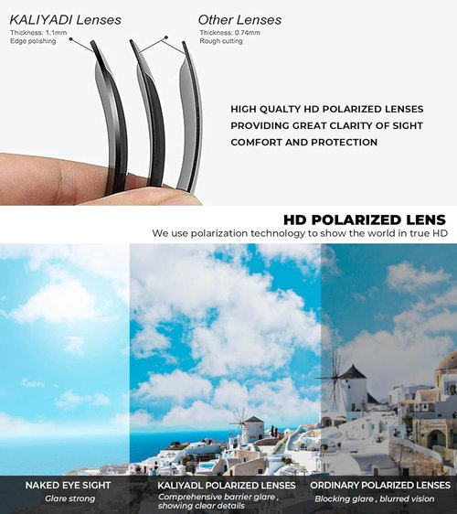 KALIYADI Polarized Men's Sunglasses - Classic UV Protection for Fishing, Driving & Golf
