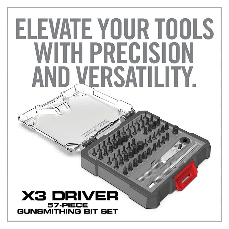 Real Avid X3 Precision Screwdriver Set with 1/4 Ratchet Wrench Bit Driver & Bit Extension - Tool Kit Includes Torx, Hex, Phillips, Flat & Square Bits (56 Piece)