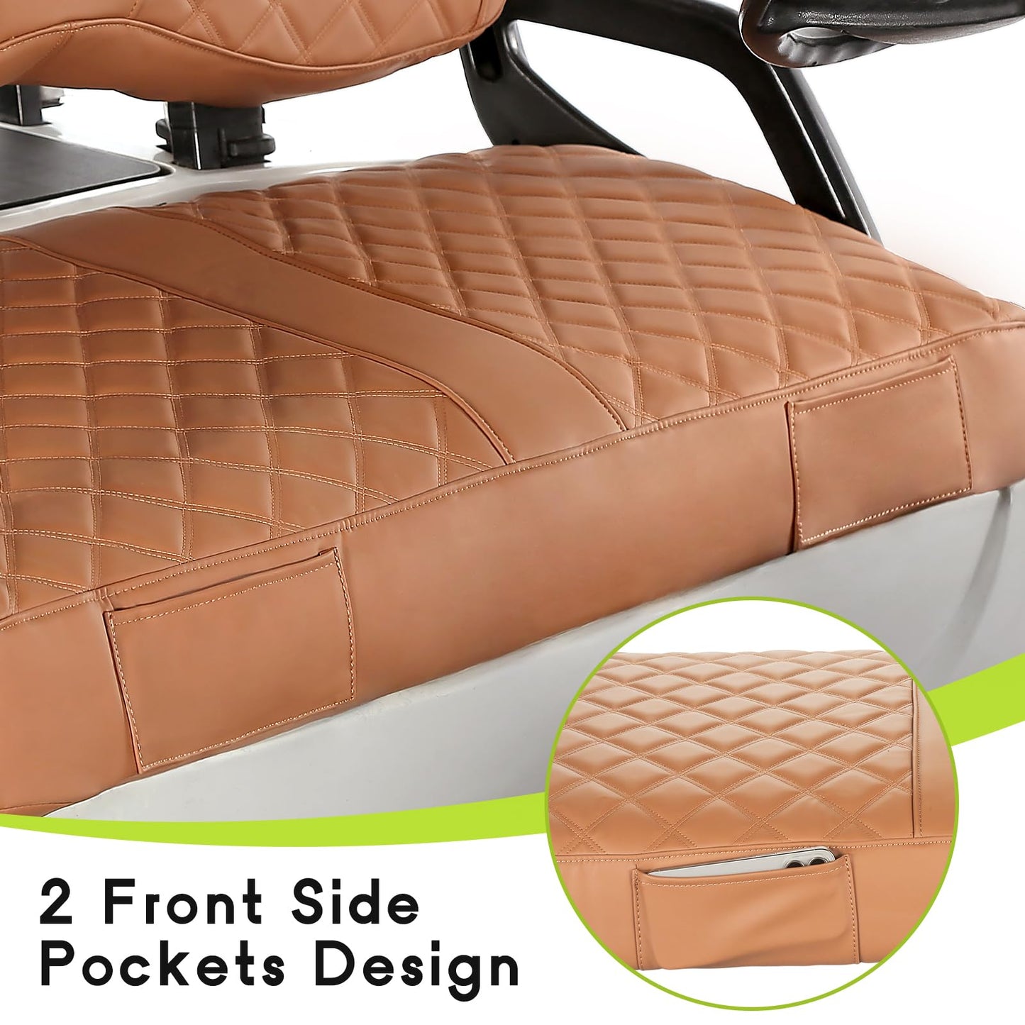 WEIMELL Golf Cart Front Seat Covers for Yamaha G29 Drive / Drive2, Brown