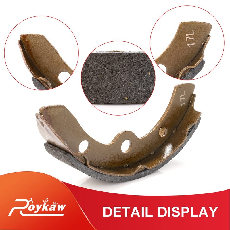 Roykaw Golf Cart Brake Pads Shoes for Club Car DS 1995-up and 2004-up Precedent Models, Replaces OEM # 1018232-01, (2 Short and 2 Long)