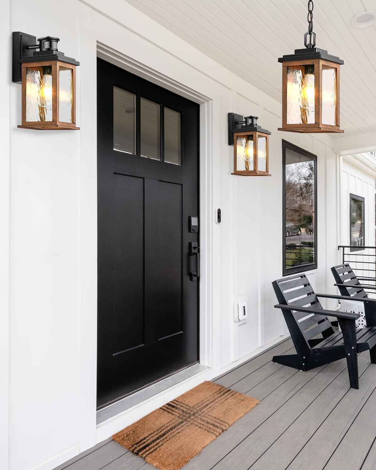 Outdoor Pendant Light - Oil Rubbed Bronze Chandelier for Porch & Patio, Adjustable Chain